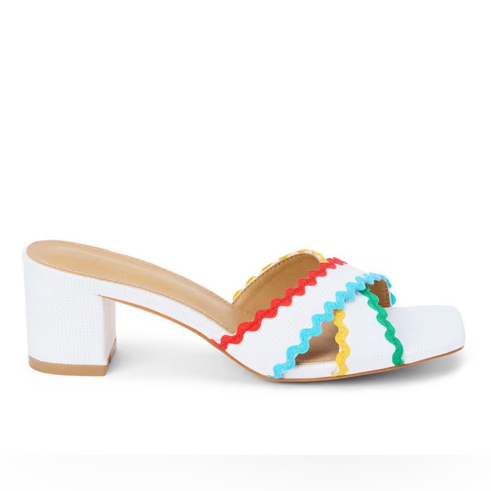 Brand new Coconuts Matisse Ric Rac Colorful Strappy Women's Block Heel Sandals 9